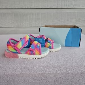 Stride Rite 360 Sevita Rainbow Adjustable Hook & Loop Strappy Sandle 10 Toddler